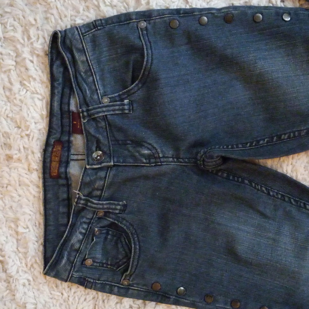 ZD Premium Blue Skinny Denim Jeans Long Pants Sz 1 Studs